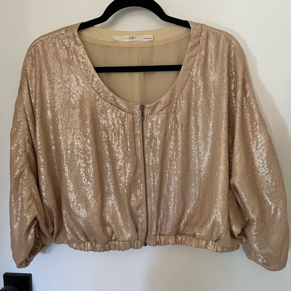 Gibson NORDSTROM Gold Cropped Jacket